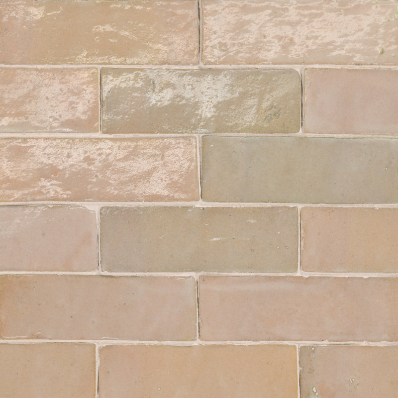 Zagora 2" x 6" Glossy Zellige Field Tile, Ivoire