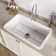 32" L Single Bowl Rectangular Fireclay Dual-mount Kitchen Sink with Sink Grid & Basket Strainer