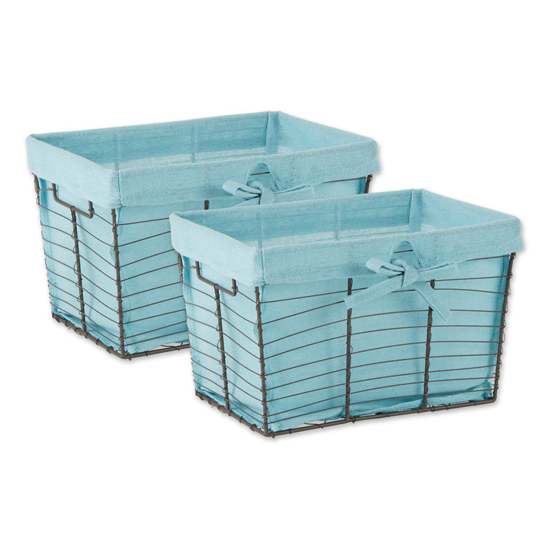 Ensemble de paniers en fil métallique, Aqua