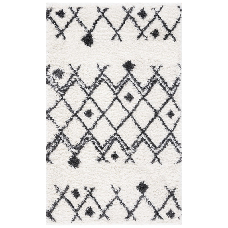 Alieshia Berber Shag Performance Geometric Rug, Rectangle 3' x 5'