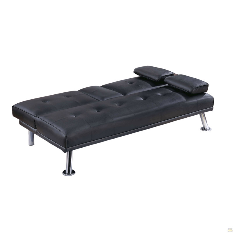 Canapé réglable en similicuir 1 pièce avec table pliante et porte-gobelets