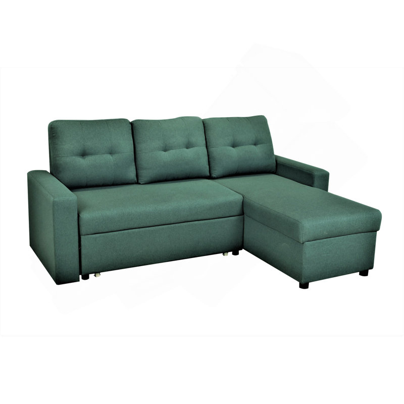 Canapé-lit modulaire convertible en L, Polyester sarcelle
