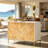 Compact Sideboard Cabinet with Chevron Pattern