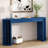 59-Inch Long Console Table,Oak Veneer Sofa Table,Curved And Straight Line Design,Behind The Couch, Farmhouse Entryway Table-1138416993