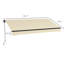 Auvent de jardin rétractable 12 pi x 10 pi, abri de soleil avec fonctionnement manuel, tissu 280 g / m², structure en aluminium, beige pour balcon rétractable de 10 pi, parasol à manivelle robuste, balcon,