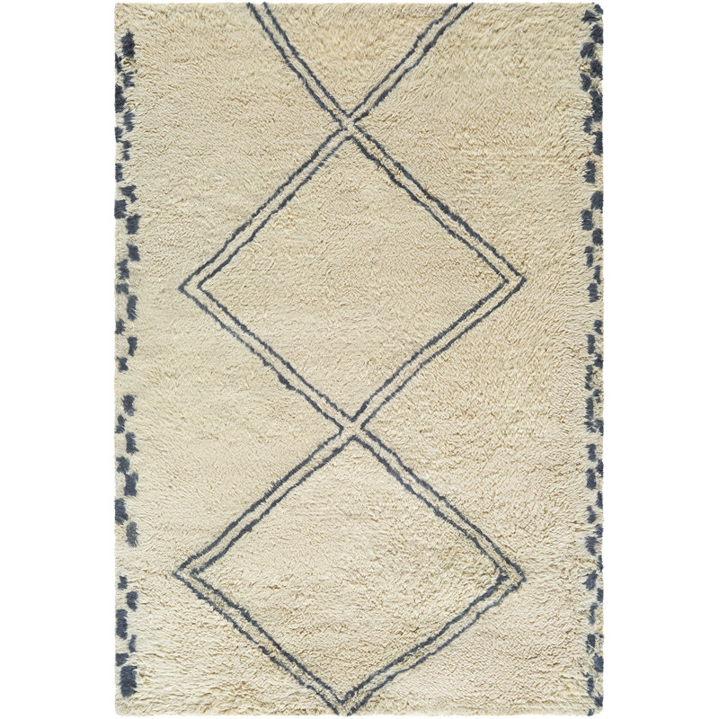 Tapis fait à la main Lovenais, Rectangle 5 pi x 7 pi 6 po
