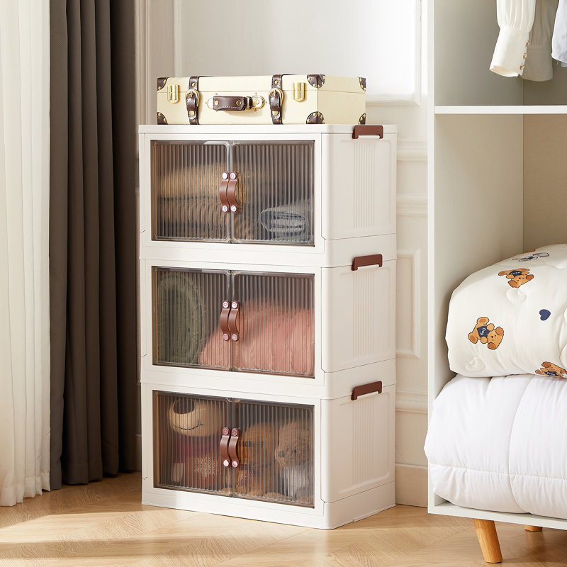 3 - Piece Stackable Storage Bins with Lids 3 Tier