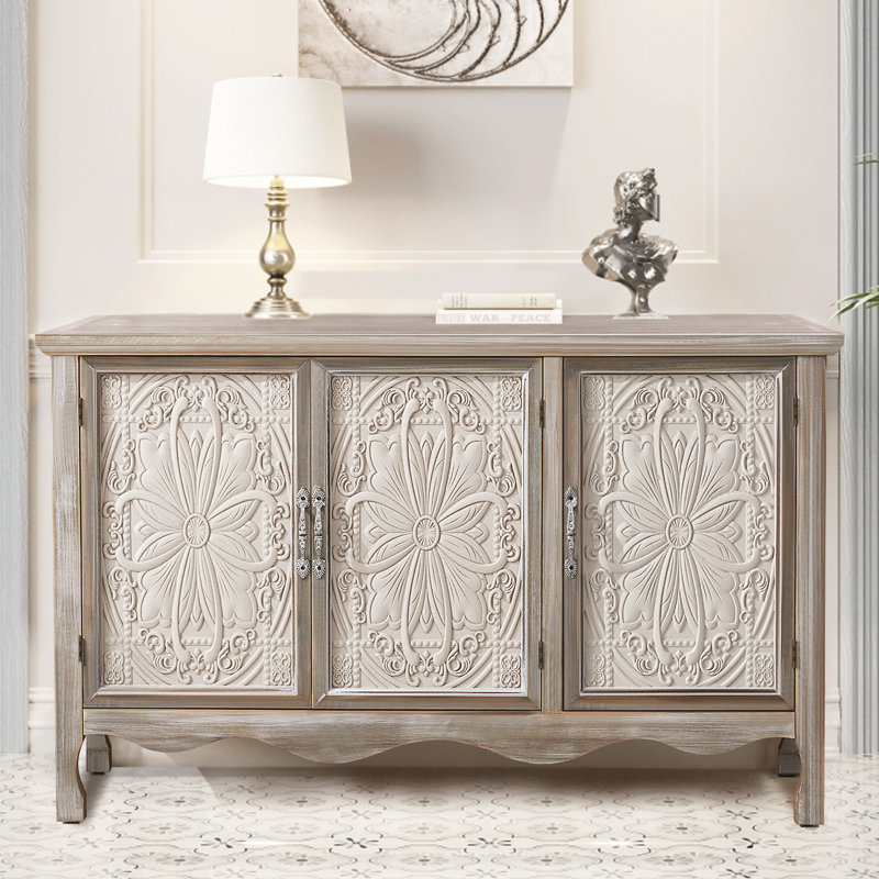 3-Door Cabinet, Light Grey