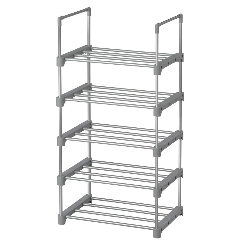 10 Pair Shoe Rack, Gray