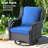 Amerissa 7 - Person Wicker Rattan Patio Furniture Set with Swivel Chairs, Outdoor All Weather Sofa Conversation Set with Cushions for Garden Backyard-93763921-93763916