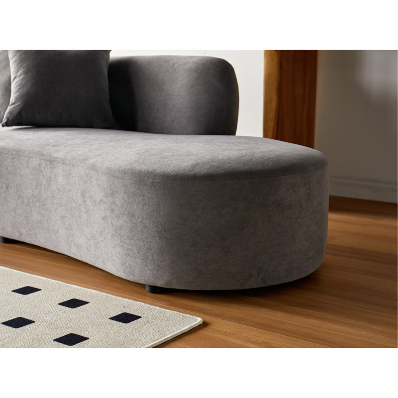 Canapé incurvé de 90 po avec coussins décoratifs, canapé de luxe en velours 4 places avec demi-lune et mousse haute densité, idéal pour les salons modernes, les bureaux et les appartements