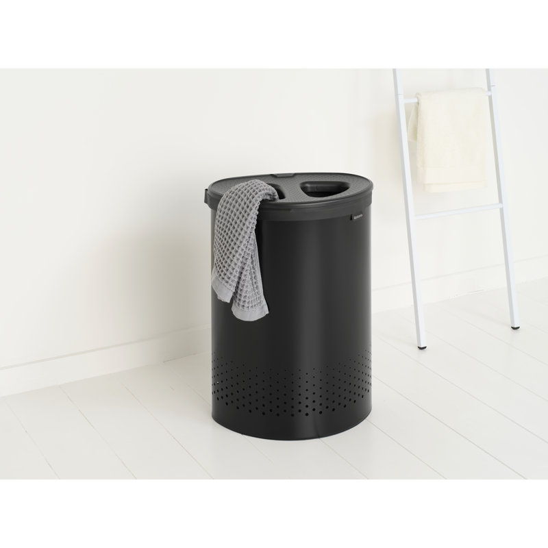 Brabantia Dual Compartment Laundry Hamper, Matte Black