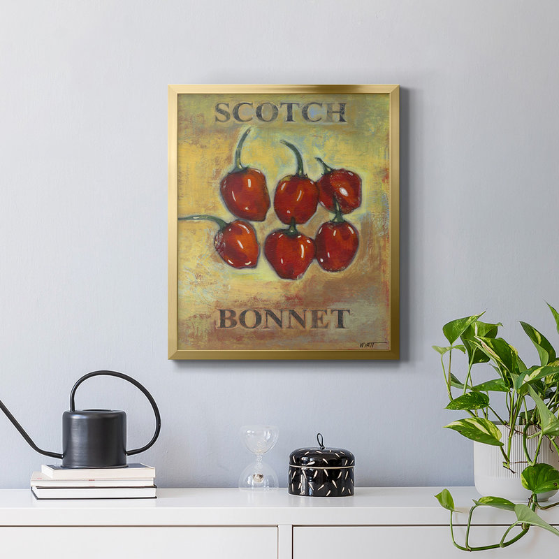 Toile encadrée de qualité supérieure Scotch Bonnet - prête à être accrochée, Or, H 20 po x l 16 po