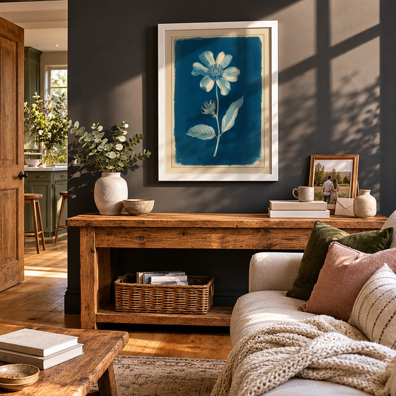 Delicate Bloom Botanical - Framed Print, A3 - 42.0 x 29.7 cm, White