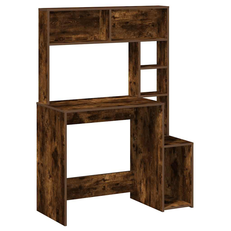 Baldomero Computer Desk, Smoked Oak