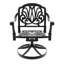 Table ronde 39,37 po All-Weather 5, 4 chaises pivotantes, fonte d'aluminium noir-652997888