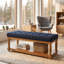 Charmant banc repose-pieds capitonné avec tablette de rangement - Mobilier d'appoint polyvalent pour la chambre à coucher, le vestibule et le salon-131633194