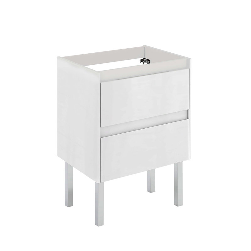 Base de meuble-lavabo simple 23,4 po Ambra seulement, Blanc mat