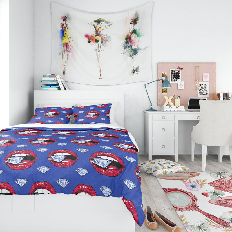 Ensemble de housse de couette modern adolescent, Housse de couette très grand + 2 taies décoratives