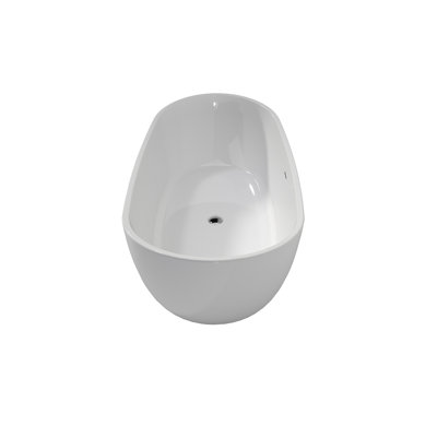 Acrylic Free Standing Tubs 65"-Luxury Spacious, Modern Deep Soaking Bath-Tubs, White
