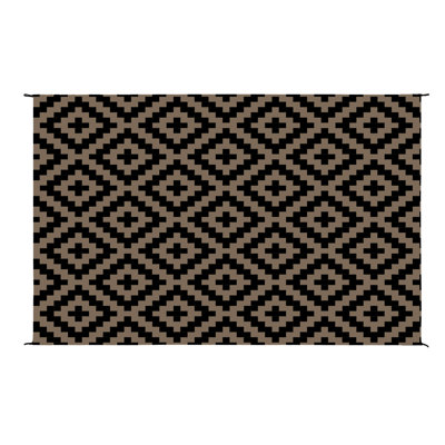 Tapis d'extérieur avec lumières DEL - tapis d'extérieur 8 x 10 - tapis de patio extérieur en plastique paille imperméable - décor pour véhicule récréatif ou porche par Pure Garden (brun)