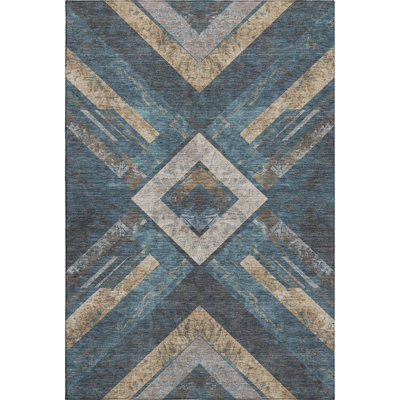 Premium Machine Washable Millbrook AMF1955 Geometric Rug