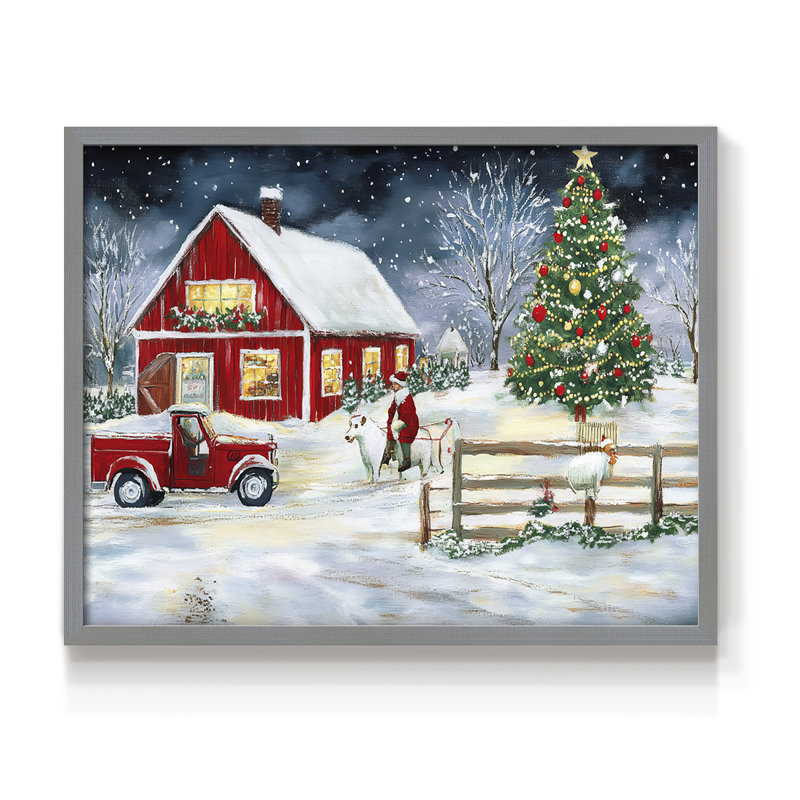 Art de Noël - DCCXI - Reproduction encadrée - Restickable, H 16 po x l 20 po, Gris