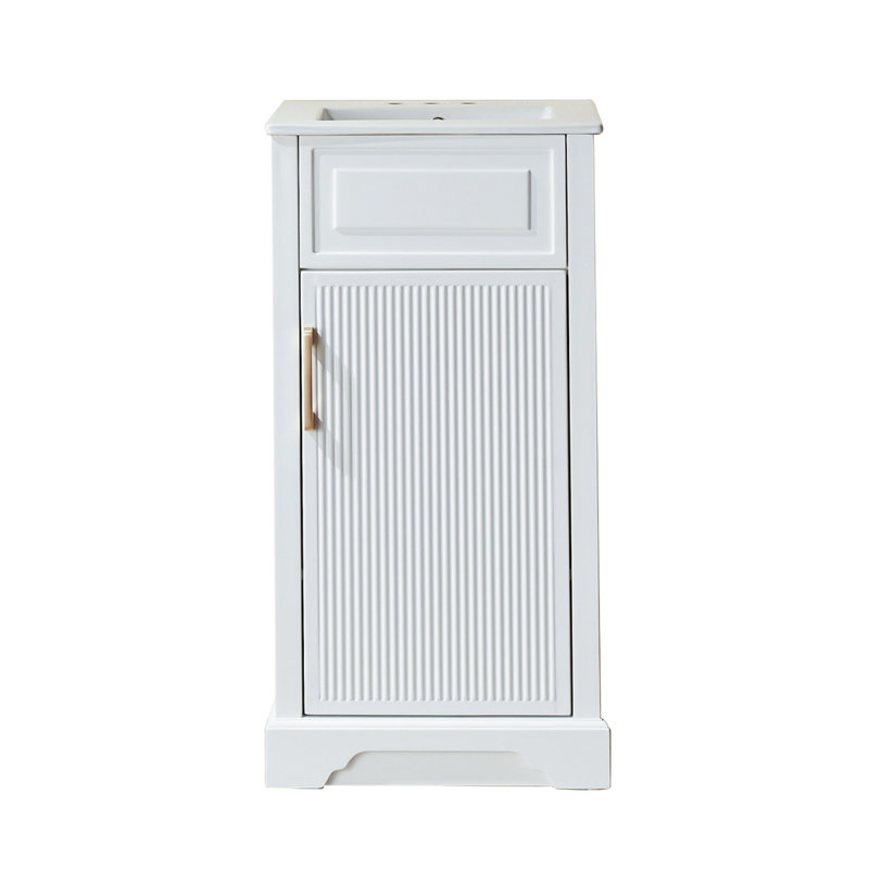 Meuble-lavabo simple autoportant de 18 po avec plateau entièrement assemblé