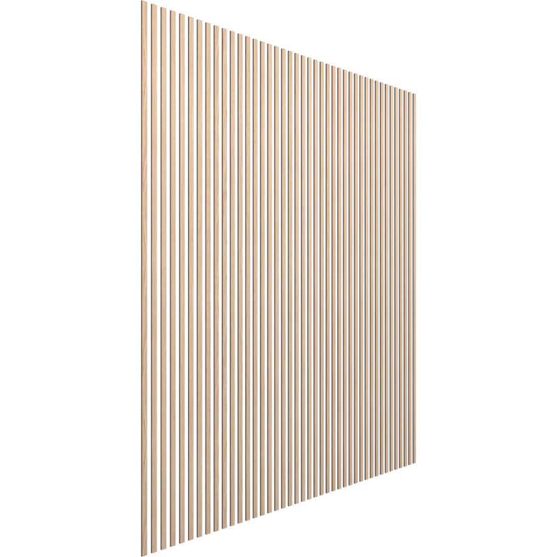 Adjustable Wood Slat Wall Panel Kit, 1"W x 94"H x 0.25"T, Red Oak