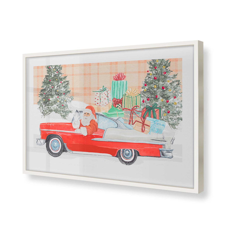 Imprimé convertible du père Noël, Cadre simple blanc opaque, H 12 po x l 15 po x P 1,25 po