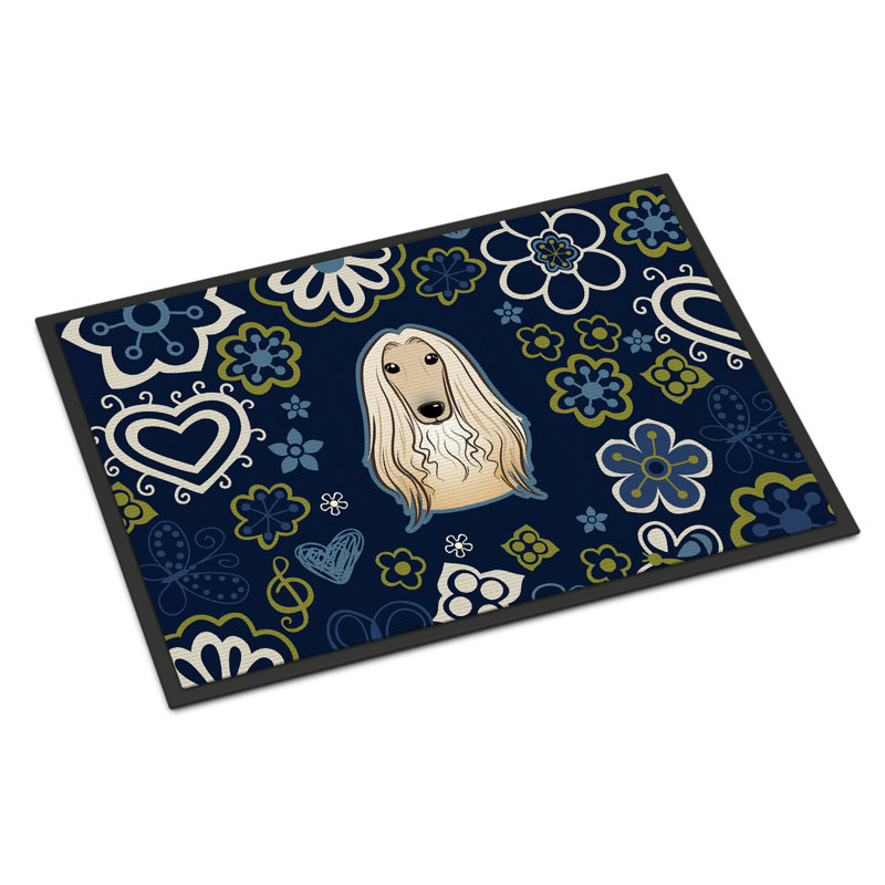 Tapis d'extérieur antidérapant Toluca, L 18 po x L 27 po, Lévrier afghan