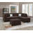 Reversible Polyfiber Sectional Sofa With Ottoman, Black-1647643567