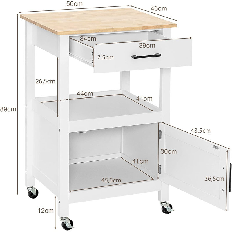 56cm W Kitchen Island
