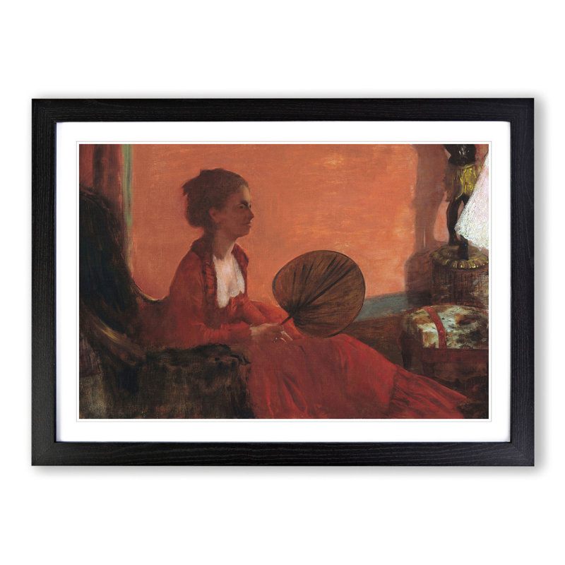 Madame Camus by Edgar Degas - Picture Frame Painting, Black Framed, 27cm H x 36cm W x 2cm D