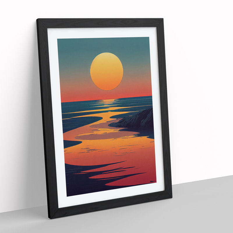 Masterful Sunset - Single Picture Frame Print, Black, 46cm H x 34cm W x 2cm D