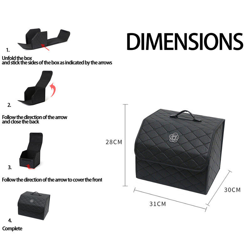 Portable Pu Leather Trunk Storage Box，Storage Bins With Lids
