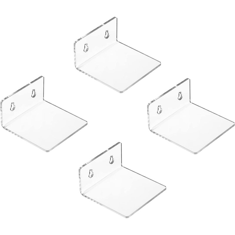 4 Piece Square Glass Floating Shelf