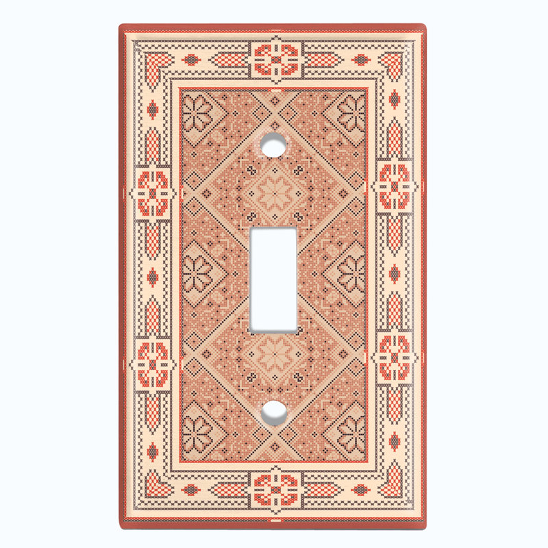 Patterned 1 - Gang Toggle Light Switch Standard Wall Plate, Green/Yellow