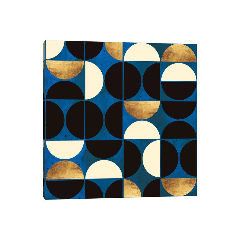 Retro Moon - Print on Canvas, 30.48 cm H x 30.48 cm W, Wrapped Canvas