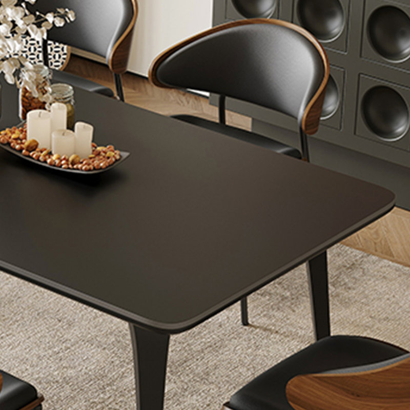 Table de salle à manger en ardoise noire pure, H 29,52 po x L 70,86 po x l 35,43 po