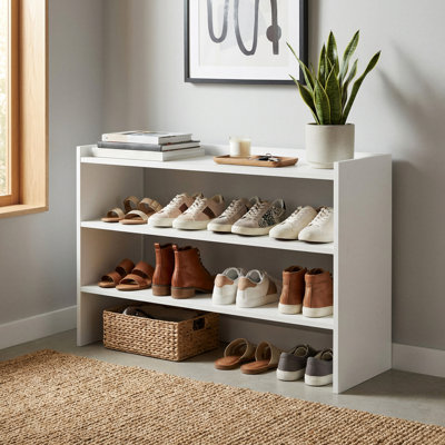 3 Tier 15 Pairs Shoe Rack Stackable Shoe Organizer Shelf