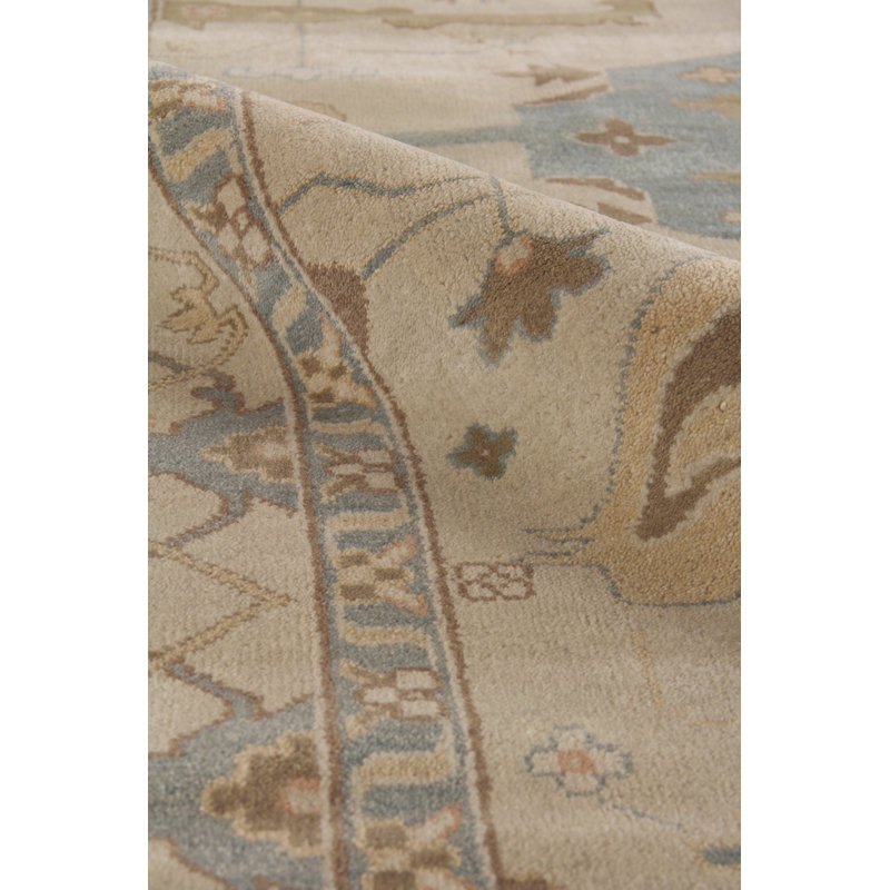 Antique Weave Oushak Oriental Hand-Knotted Wool Area Rug, Rectangle 10' x 14'