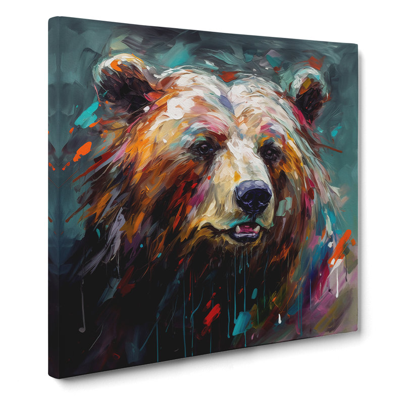 Bear Expressionism - No Frame Print, 35cm H x 35cm W x 3cm D