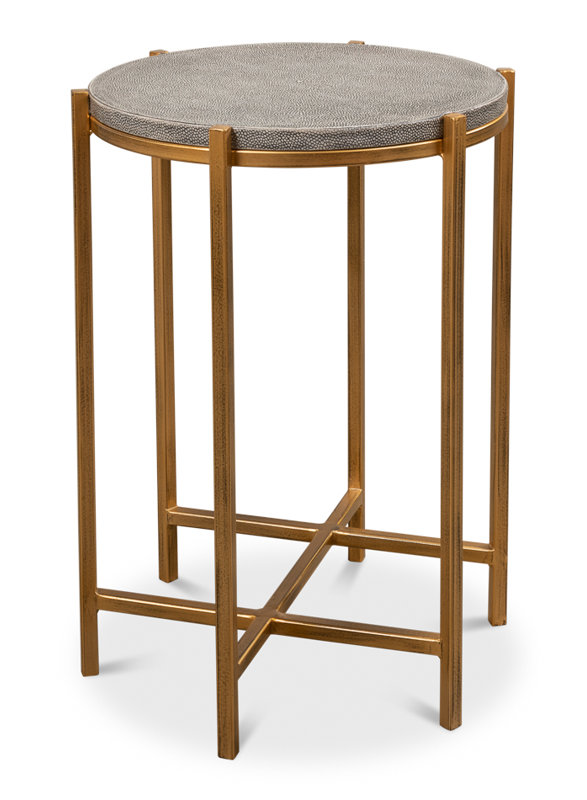 Shagreen End Table, Gray