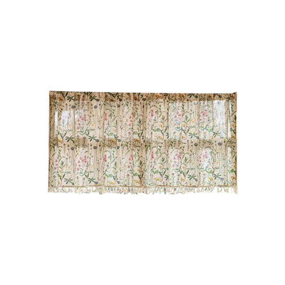 Rideau à imprimé romantique romantique et mignon, printemps et été, décoration de cuisine courte et translucide, rideau 100 x 60 cm