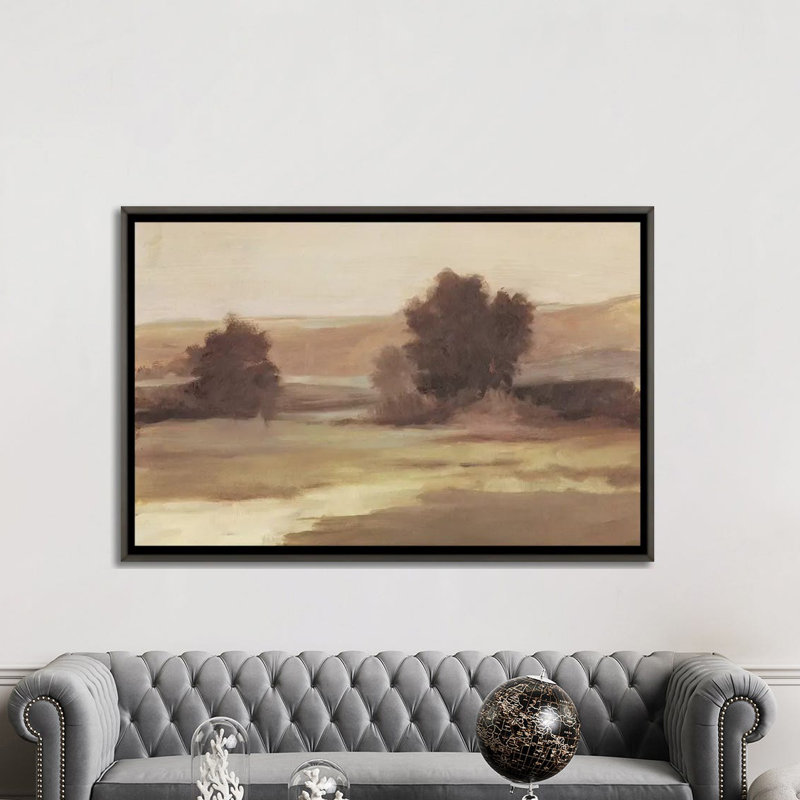 "Discrète Landscape II" par Ethan Harper, reproduction d’art, Pas de tapis, Toile avec cadre noir patiné