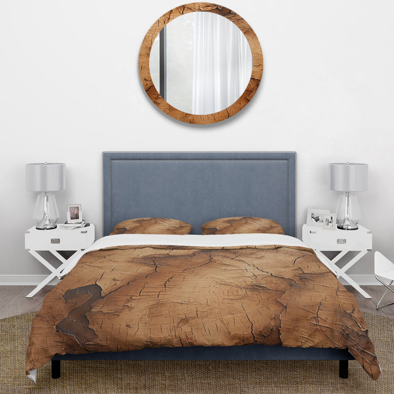 Ensemble de housse de couette Brown Tree Bark Essence 5 - Tree, Housse de couette pour très grand lit et 2 très 