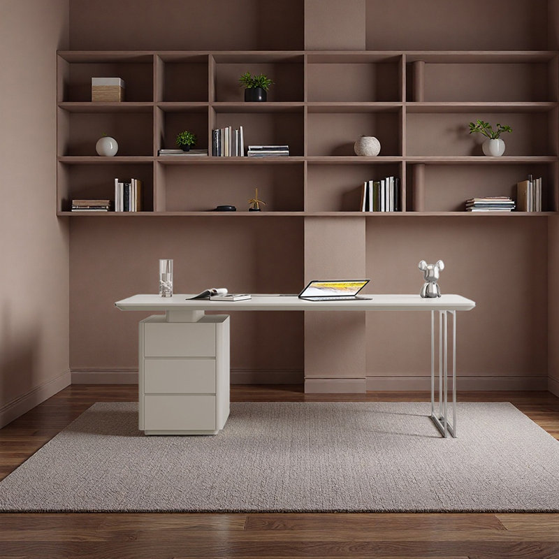 Bureau de qualité supérieure laqué, Blanc, H 29,53 po x l 62,99 po x P 27,56 po
