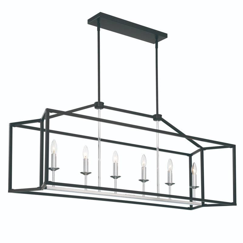 Jarno 6 - Light Kitchen Island Pendant, Black/Chrome