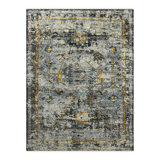Wool Geometric Area Rug in Gray